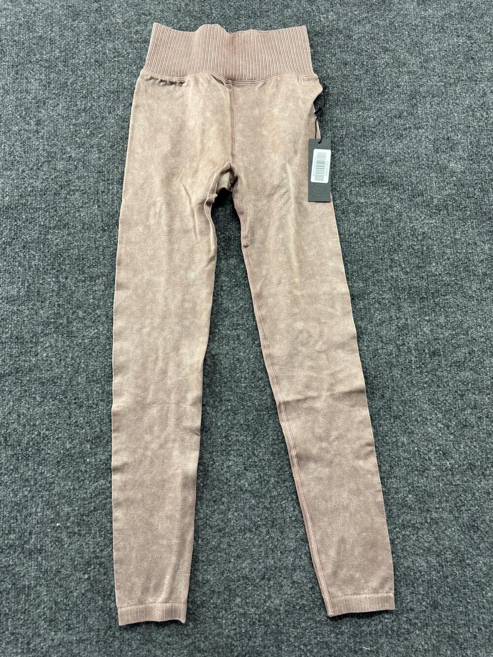 Savvi Leggings Womens Small Medium Pink Ribbed High Waist Ankle Yoga Pants
